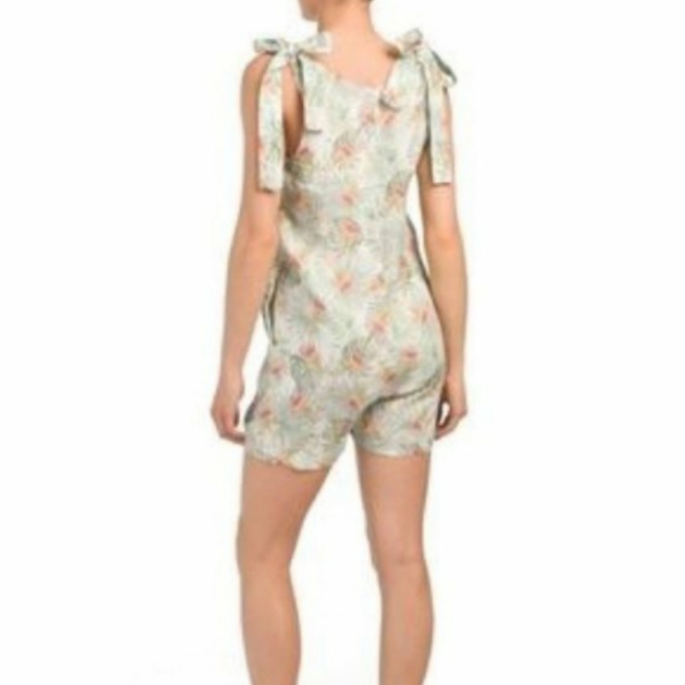 Francesca Bettini linen tropical floral romper size M